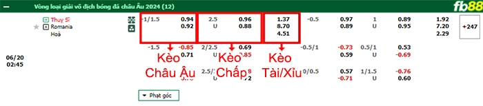 Fb88 bảng kèo trận đấu Thụy Sĩ vs Romania