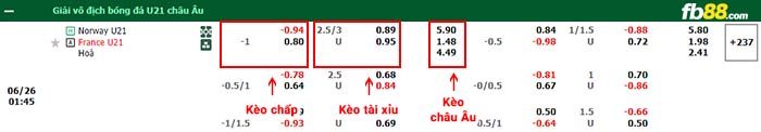 fb88-bảng kèo trận đấu U21 Na Uy vs U21 Pháp