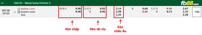fb88-bảng kèo trận đấu Bulleen Lions vs Eastern Lions