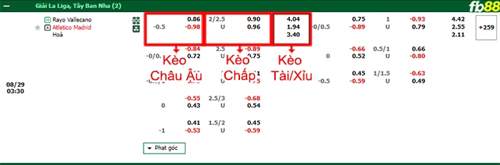 Fb88 bảng kèo trận đấu Vallecano vs Atletico Madrid