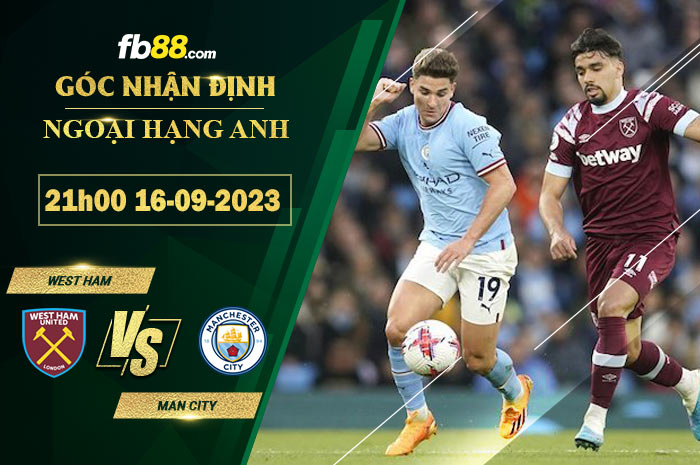 Fb88 soi kèo trận đấu West Ham vs Man City