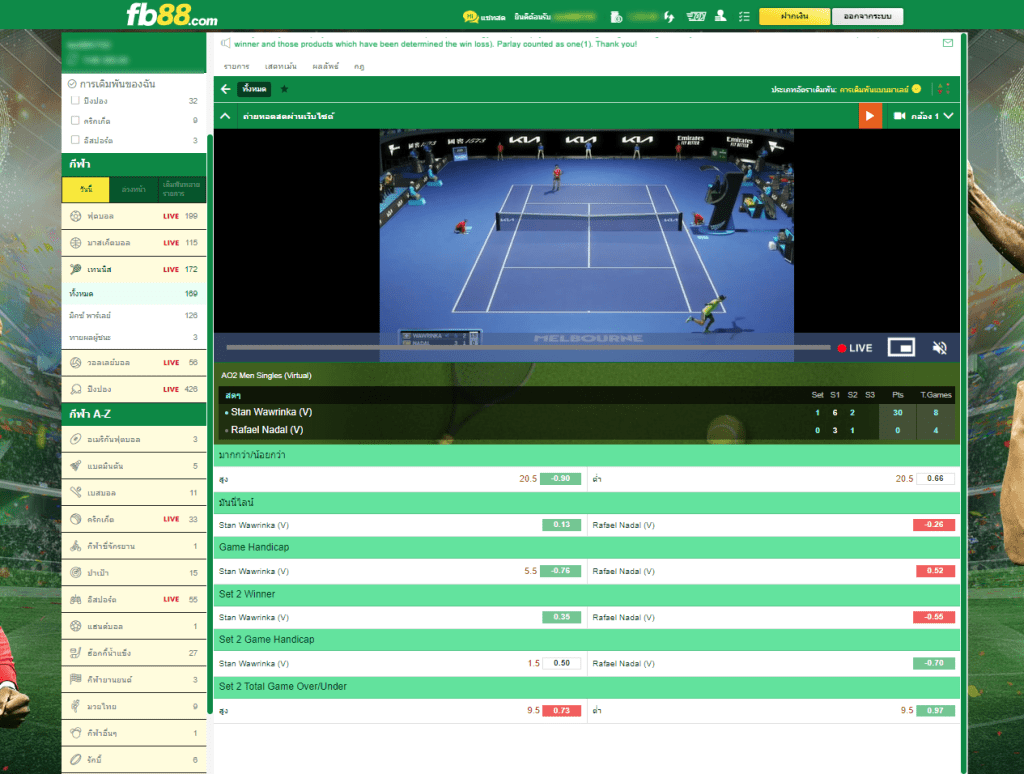 พนันเทนนิสออนไลน์ กับ FB88 คาสิโนชั้นนำ