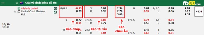 fb88-bảng kèo trận đấu Adelaide vs Central Coast
