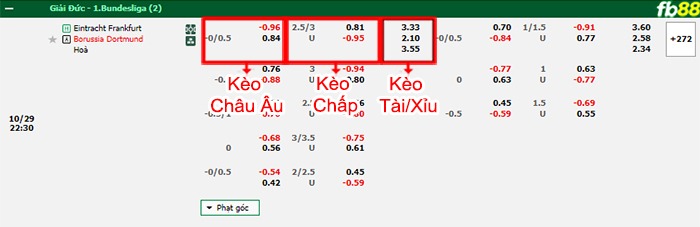 Fb88 bảng kèo trận đấu Frankfurt vs Dortmund