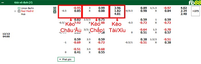 Fb88 bảng kèo trận đấu Union Berlin vs Real Madrid