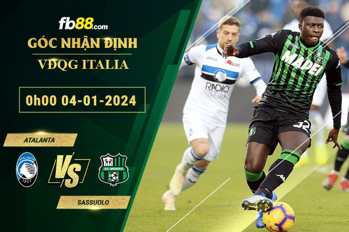 Fb88 soi kèo trận đấu Atalanta vs Sassuolo