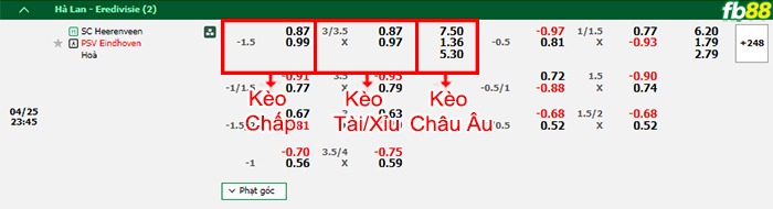 Fb88 bảng kèo trận đấu Heerenveen vs PSV