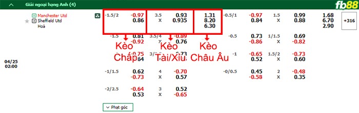 Fb88 bảng kèo trận đấu Man Utd vs Sheffield United