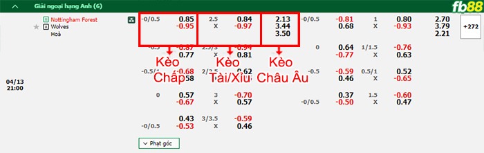 Fb88 bảng kèo trận đấu Nottingham Forest vs Wolves
