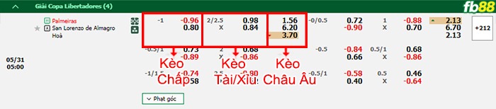 Fb88 bảng kèo trận đấu Palmeiras vs San Lorenzo