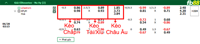Fb88 bảng kèo trận đấu Lillestrom vs KFUM-Kameratene