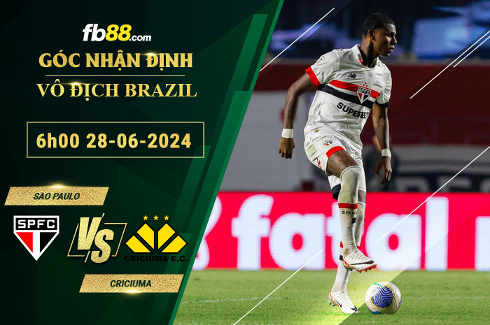 Fb88 soi kèo trận đấu Sao Paulo vs Criciuma