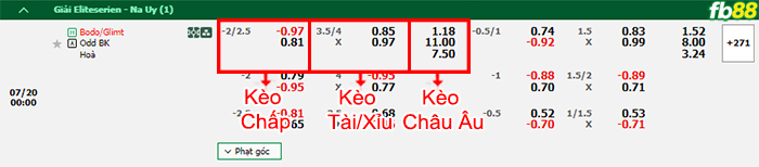 Fb88 bảng kèo trận đấu Bodo Glimt vs Odds BK