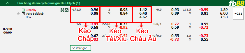Fb88 bảng kèo trận đấu Brondby vs Vejle