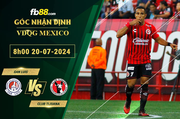 Fb88 bảng kèo trận đấu San Luis vs Club Tijuana