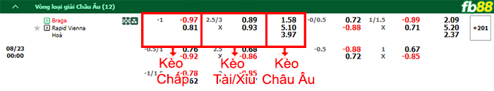 Fb88 bảng kèo trận đấu Braga vs Rapid Wien