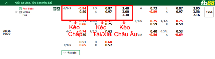 Fb88 bảng kèo trận đấu Real Betis vs Girona