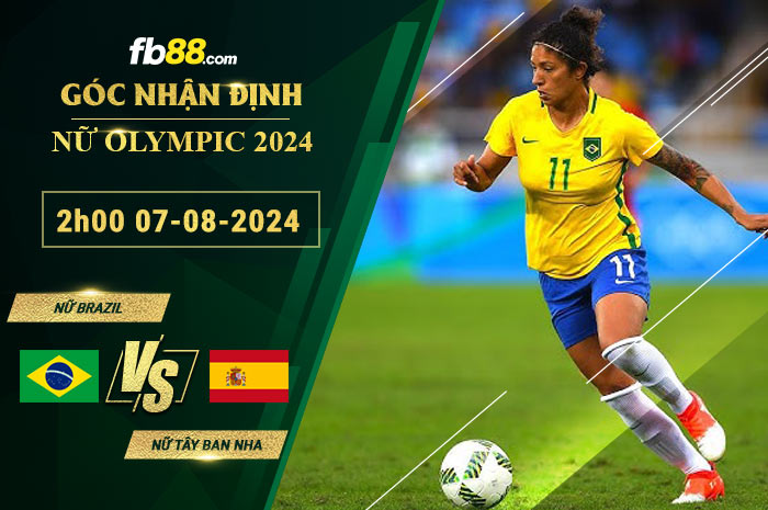 Fb88 soi kèo trận đấu nữ Brazil vs nữ Tây Ban Nha