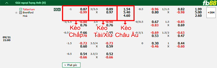 Fb88 bảng kèo trận đấu Tottenham vs Brentford