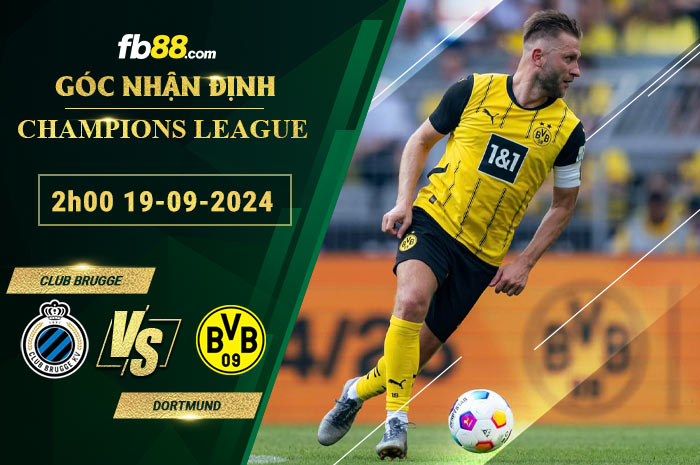 Fb88 soi kèo trận đấu Club Brugge vs Dortmund