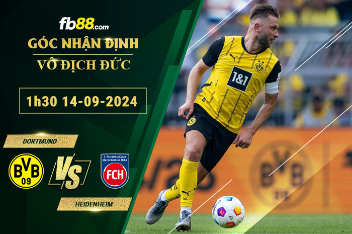 Fb88 soi kèo trận đấu Dortmund vs Heidenheim