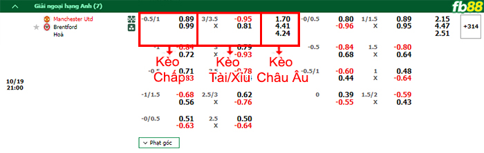 Fb88 bảng kèo trận đấu Man Utd vs Brentford