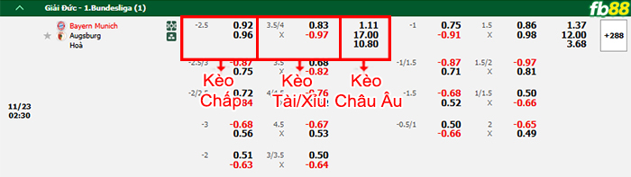 Fb88 bảng kèo trận đấu Bayern Munich vs Augsburg