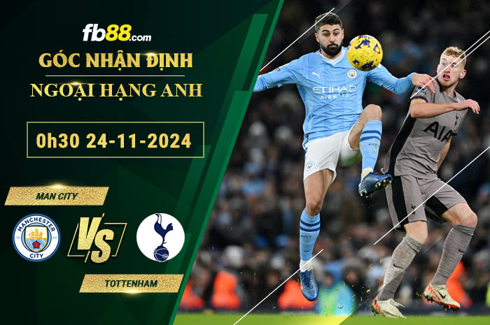 Fb88 soi kèo trận đấu Man City vs Tottenham