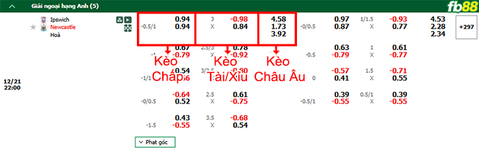 Fb88 bảng kèo trận đấu Ipswich vs Newcastle