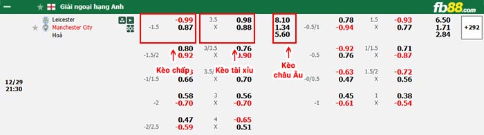 fb88-bảng kèo trận đấu Leicester vs Man City