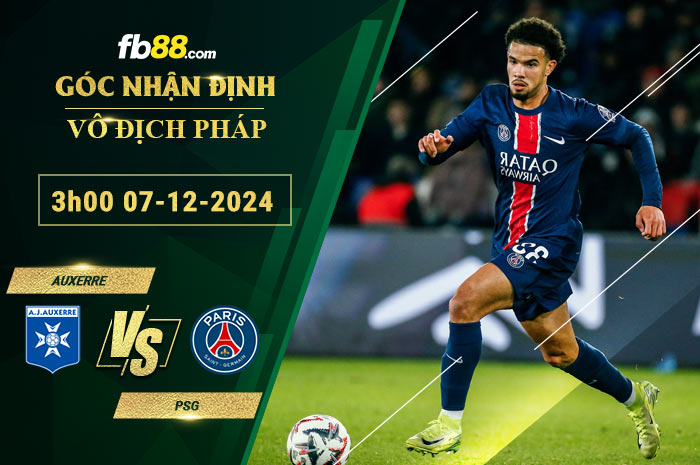 Fb88 soi kèo trận đấu Auxerre vs PSG