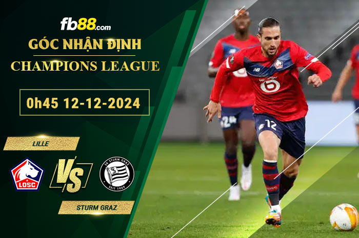 Fb88 soi kèo trận đấu Lille vs Sturm Graz