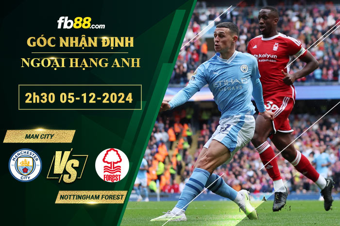 Fb88 soi kèo trận đấu Man City vs Nottingham Forest