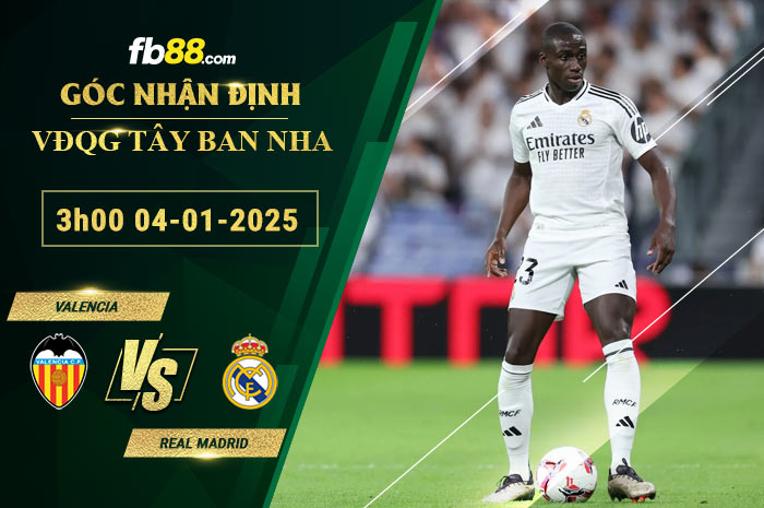 Fb88 soi kèo trận đấu Valencia vs Real Madrid