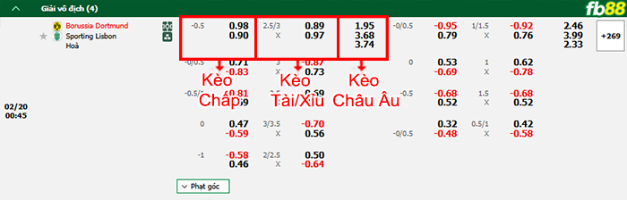 Fb88 bảng kèo trận đấu Dortmund vs Sporting Lisbon