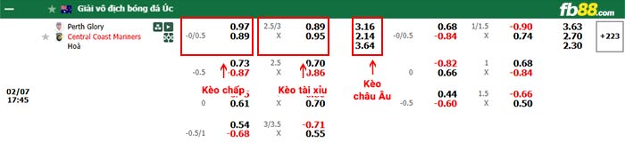 fb88-bảng kèo trận đấu Perth Glory vs Central Coast