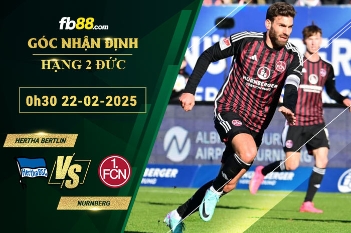 Fb88 soi kèo trận đấu Hertha Bertlin vs Nurnberg