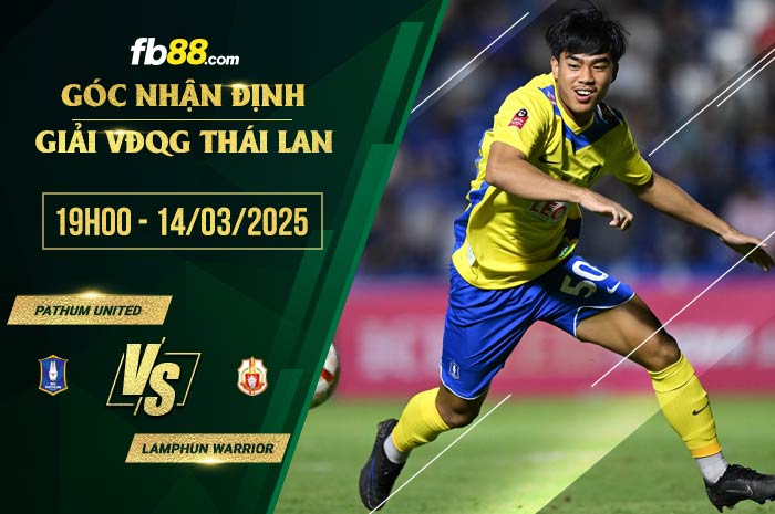 fb88-soi kèo Pathum United vs Lamphun Warrior