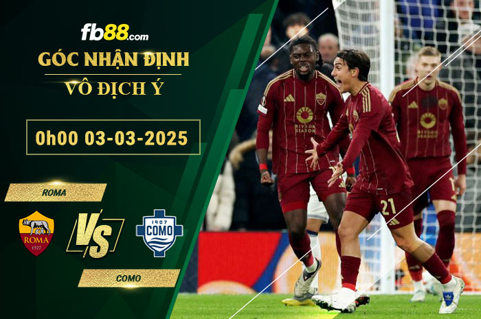 Fb88 soi kèo trận đấu Roma vs Como