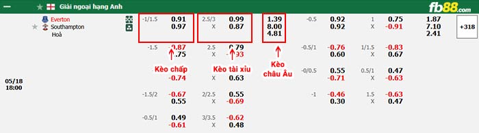 fb88-bảng kèo trận đấu Everton vs Southampton