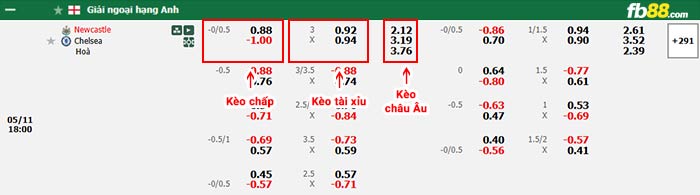 fb88-bảng kèo trận đấu Newcastle vs Chelsea