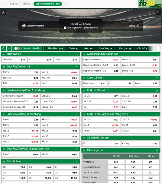 fb88-thong-so-tran-dau-Deportivo-Riestra-vs-Lanus-15-07-2025