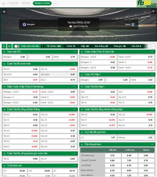 fb88-ty-le-tran-dau-Rangers-vs-Genk-26-09-2025