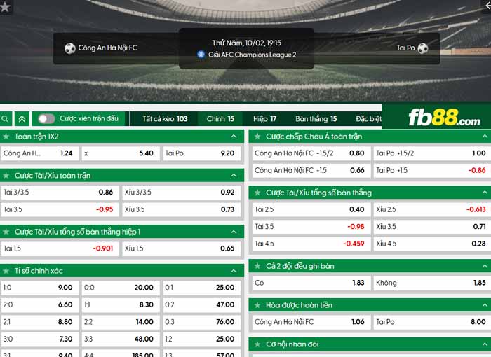 fb88-thông số trận đấu Eastern Sports vs Nam Dinh