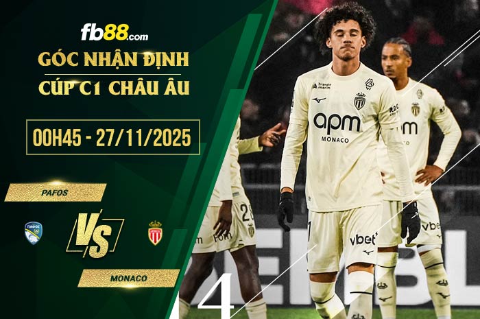 fb88-thông số trận đấu Pafos vs Monaco