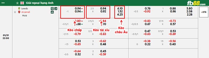 fb88-bảng kèo trận đấu Leeds vs Arsenal