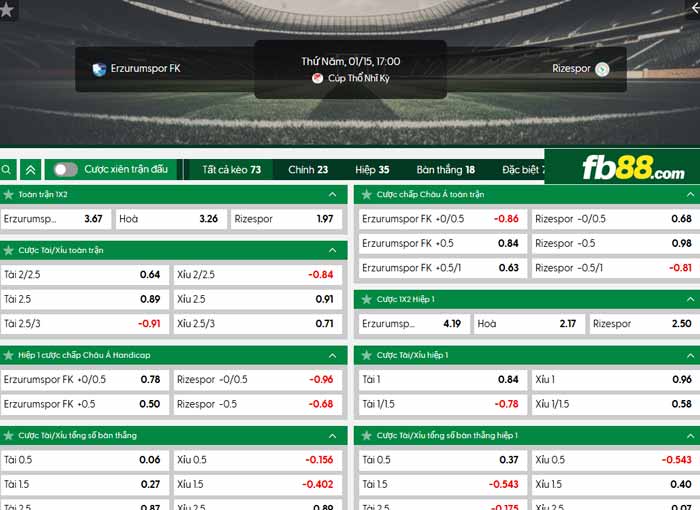 fb88-chi tiết kèo trận đấu Erzurumspor vs Caykur Rizespor