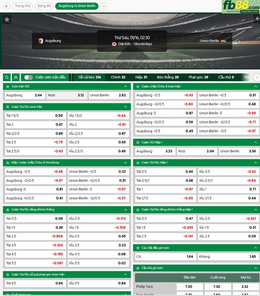 fb88-ty-le-tran-dau-Augsburg-vs-Union-Berlin-16-01-2026