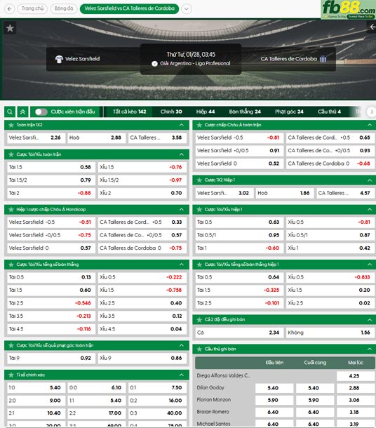 fb88-ty-le-tran-dau-Velez-Sarsfield-vs-Talleres-Cordoba-28-01-2026