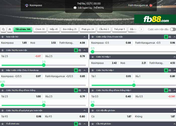 fb88-chi tiết kèo trận đấu Kasimpasa vs Fatih Karagumruk